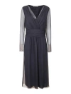 ALBERTA FERRETTI V-NECK CHIFFON DRESS