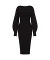 Alberta Ferretti Knit Dress Voluminous Sleeves In Black