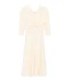 Alberta Ferretti Stretch-silk Midi Dress In White