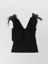 Alberta Ferretti High Waist Straight Leg Trousers With Crease Detailing In Black