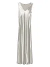 Alberta Ferretti V-neck Slip Dress In Silver