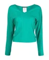 Alberta Ferretti V-neck Sweatshirt In Green