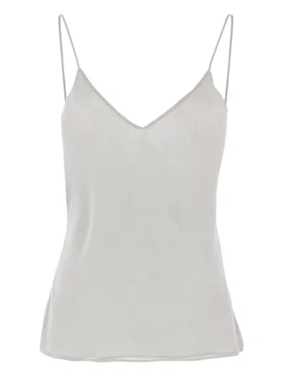 Alberta Ferretti V-neck Top In Gray