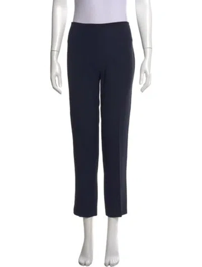 Pre-owned Alberta Ferretti Vegan Patent Leather Straight Leg Pants W/ Tags In Blue