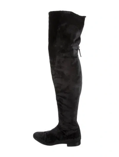 Pre-owned Alberta Ferretti Velvet Boots In Black