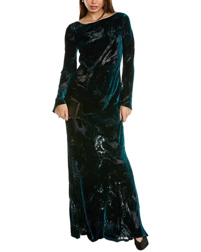 slim fit dress slacks Green Linen Silk Muslin Dress by Alberta Ferretti  Elilhaam
