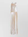 Alberta Ferretti One-shoulder Maxi Dress With Draped Sleeve In Pink