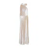Alberta Ferretti One-shoulder Maxi Dress With Draped Sleeve In Pink