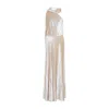 Alberta Ferretti One-shoulder Maxi Dress With Draped Sleeve In Pink