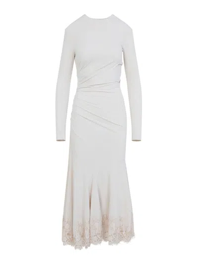 Alberta Ferretti Alberta Ferreti Avorio Velvet Midi Dress In Beige