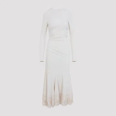 Alberta Ferretti Velvet Midi Dress For Women In White