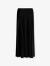 Alberta Ferretti Velvet Midi Skirt In Black