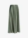 Alberta Ferretti Velvet Midi Skirt In Green