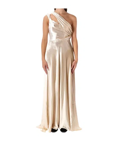 ALBERTA FERRETTI ALBERTA FERRETTI VELVET ONE SHOULDER LONG DRESS
