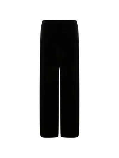 Alberta Ferretti Velvet Palazzo Pants In Black