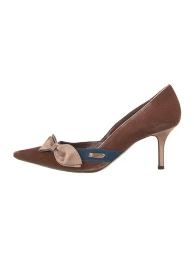 Pre-owned Alberta Ferretti Velvet Pumps In Black/brown