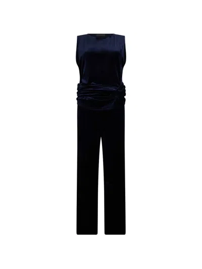 Alberta Ferretti Velvet-effect Jumpsuit In Black