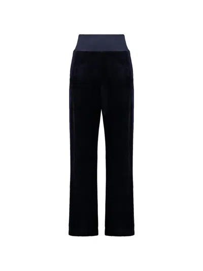 Alberta Ferretti Velvet-effect Straight-leg Trousers In Black