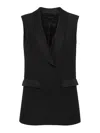 Alberta Ferretti Lapel Pocket Vest In Black