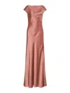 Alberta Ferretti Panelled Satin Gown In Color Carne Y Neutral