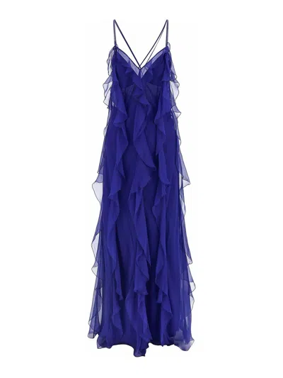 Alberta Ferretti Vestido Midi - Azul