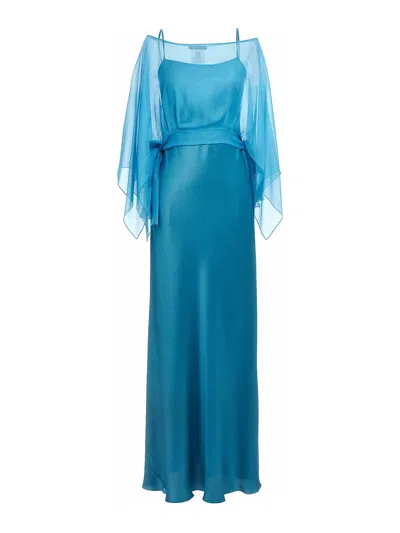 Alberta Ferretti Vestido Midi - Azul