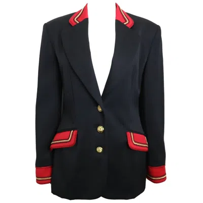 Pre-owned Alberta Ferretti Vintage 80s  Studio Black Officer Jacket