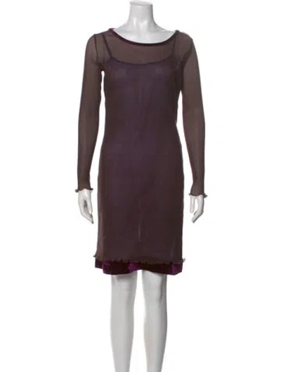 Pre-owned Alberta Ferretti Vintage Knee-length Dress In Brown