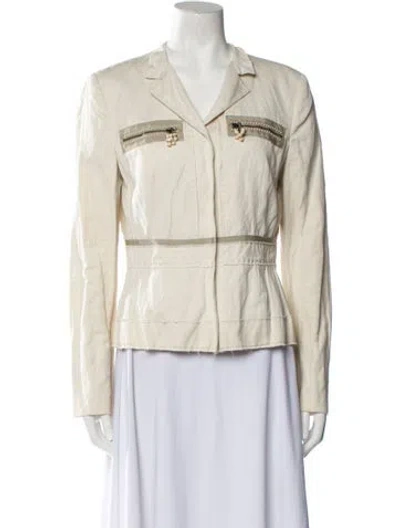 Pre-owned Alberta Ferretti Vintage Late 1990's - Early 2000's Biker Jacket In Neutral