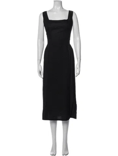 Pre-owned Alberta Ferretti Vintage Midi Length Dress In Black