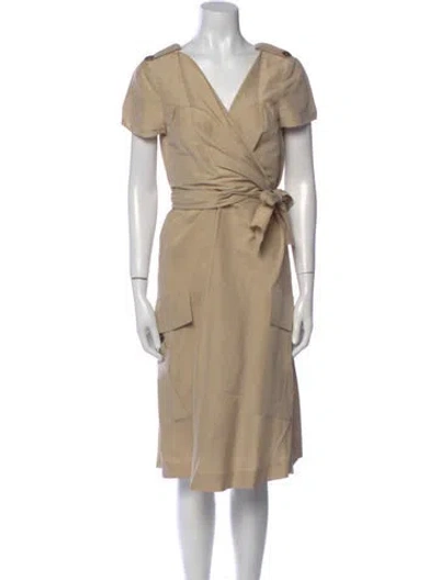 Pre-owned Alberta Ferretti Vintage Midi Length Dress In Neutral