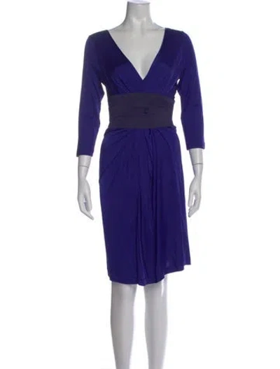 Pre-owned Alberta Ferretti Vintage Midi Length Dress In Purple
