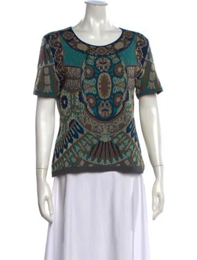 Pre-owned Alberta Ferretti Vintage Patterned Sweater In Purple