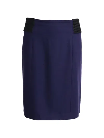 Pre-owned Alberta Ferretti Vintage Pleated Elasticated Midi Skirt In Purple