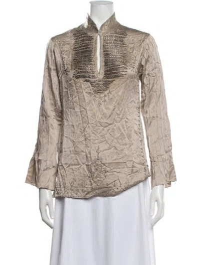 Pre-owned Alberta Ferretti Vintage Silk Blouse In Neutrals