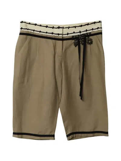 Pre-owned Alberta Ferretti Vintage Tie-detail Shorts In Brown
