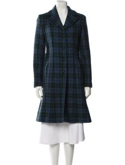Pre-owned Alberta Ferretti Vintage Wool Faux Fur Coat In Multi