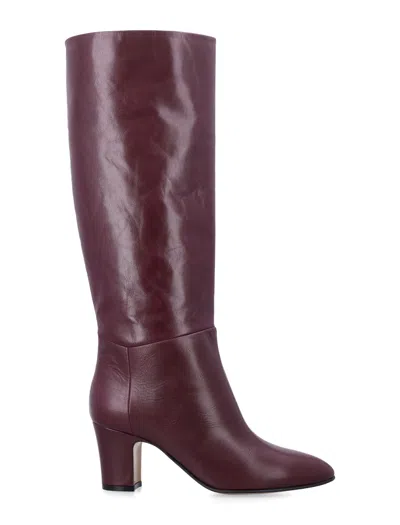 Alberta Ferretti Viola Leather Knee Boots With Block Heel
