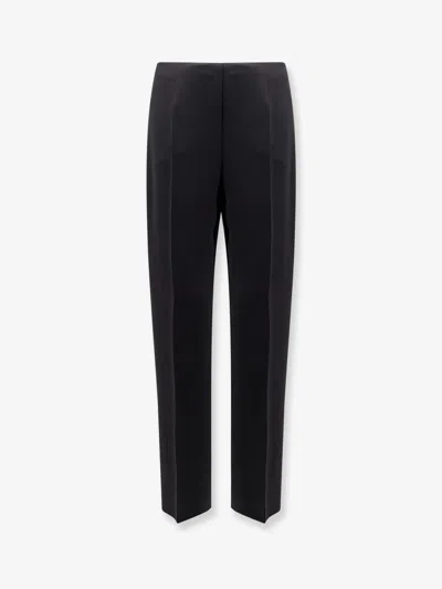 Alberta Ferretti Virgin Wool And Silk Trousers In Black