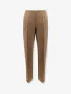 Alberta Ferretti Virgin Wool And Silk Trousers In Brown