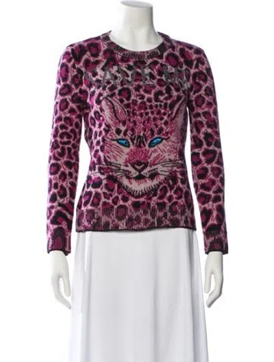 Pre-owned Alberta Ferretti Virgin Wool Animal Print Sweater In Multi