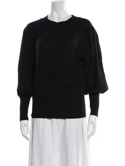 Pre-owned Alberta Ferretti Virgin Wool Bateau Neckline Sweater In Black