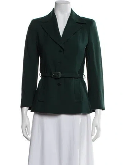 Pre-owned Alberta Ferretti Virgin Wool Blazer In Green