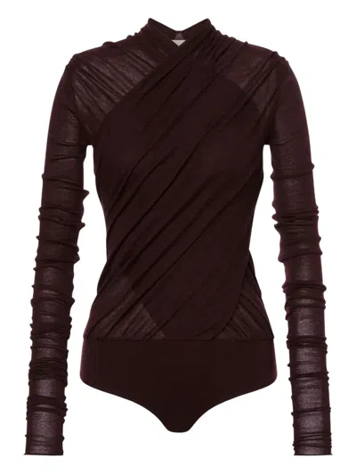 Alberta Ferretti Virgin-wool Body In Burgundy