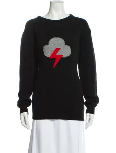 Pre-owned Alberta Ferretti Virgin Wool Graphic Print Sweater In Gray