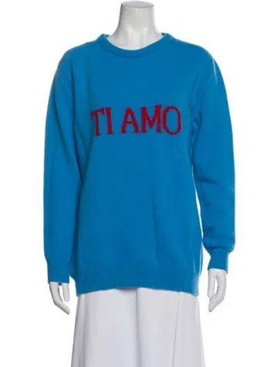 Pre-owned Alberta Ferretti Virgin Wool Graphic Print Sweater In Multi