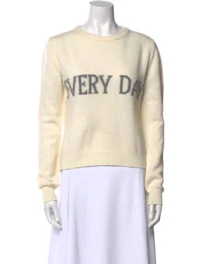 Pre-owned Alberta Ferretti Virgin Wool Graphic Print Sweater In Neutral