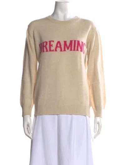 Pre-owned Alberta Ferretti Virgin Wool Graphic Print Sweater In Neutral