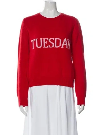 Pre-owned Alberta Ferretti Virgin Wool Graphic Print Sweater In Pink