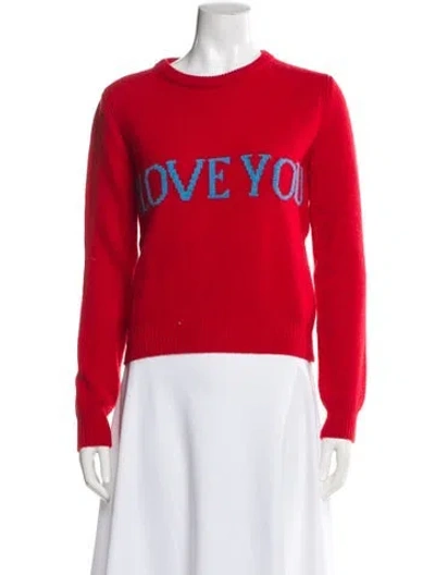 Pre-owned Alberta Ferretti Virgin Wool Graphic Print Sweater In Red